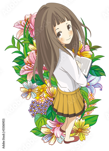 女の子　読書