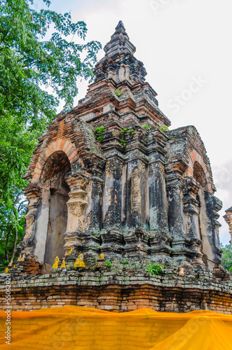 Thai old stupa in wat jed yod