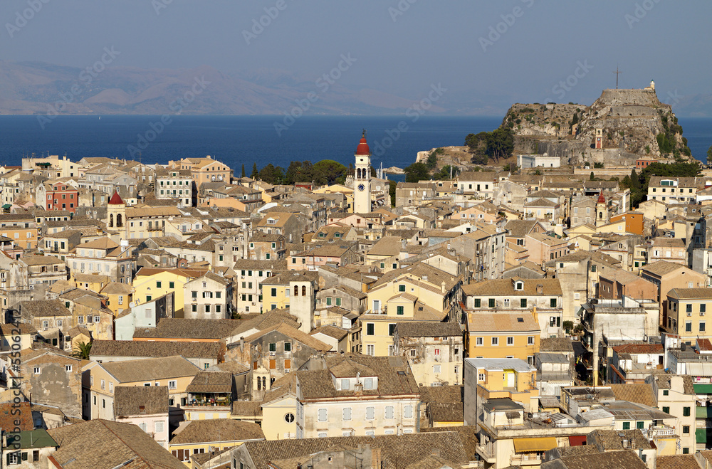Old town of Corfu island in Greece