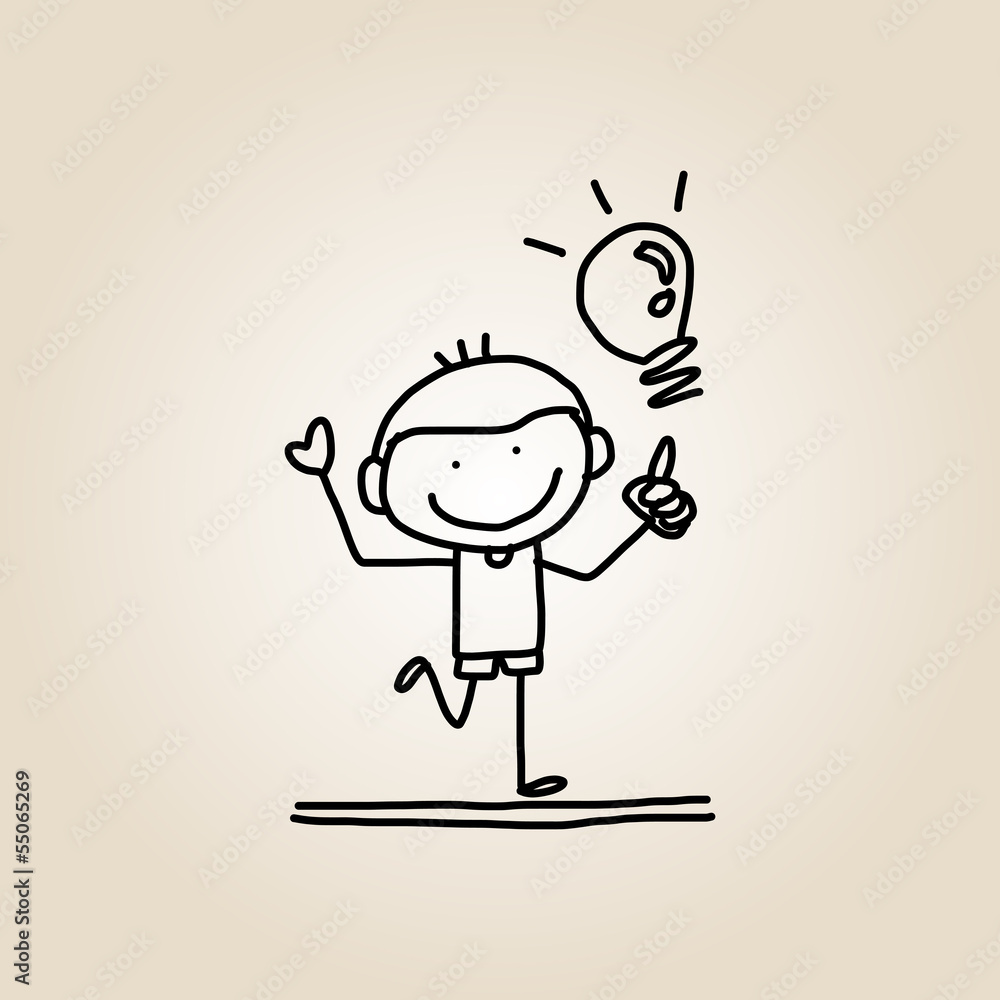 hand drawing cartoon happy kids hand drawing cartoon happy kids