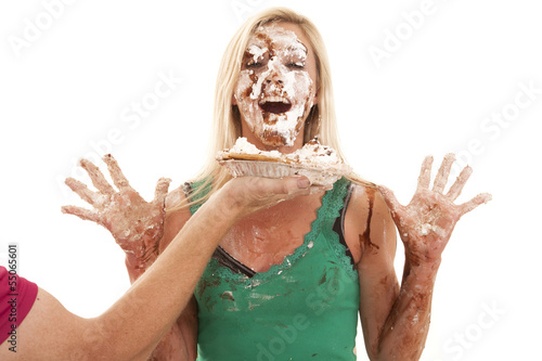 Woman just got pie in face