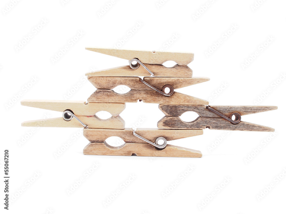 wooden peg on a white background wooden peg on a white background