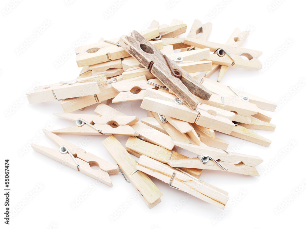 wooden peg on a white background wooden peg on a white background