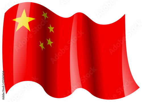 china fahne wehend china flag waving