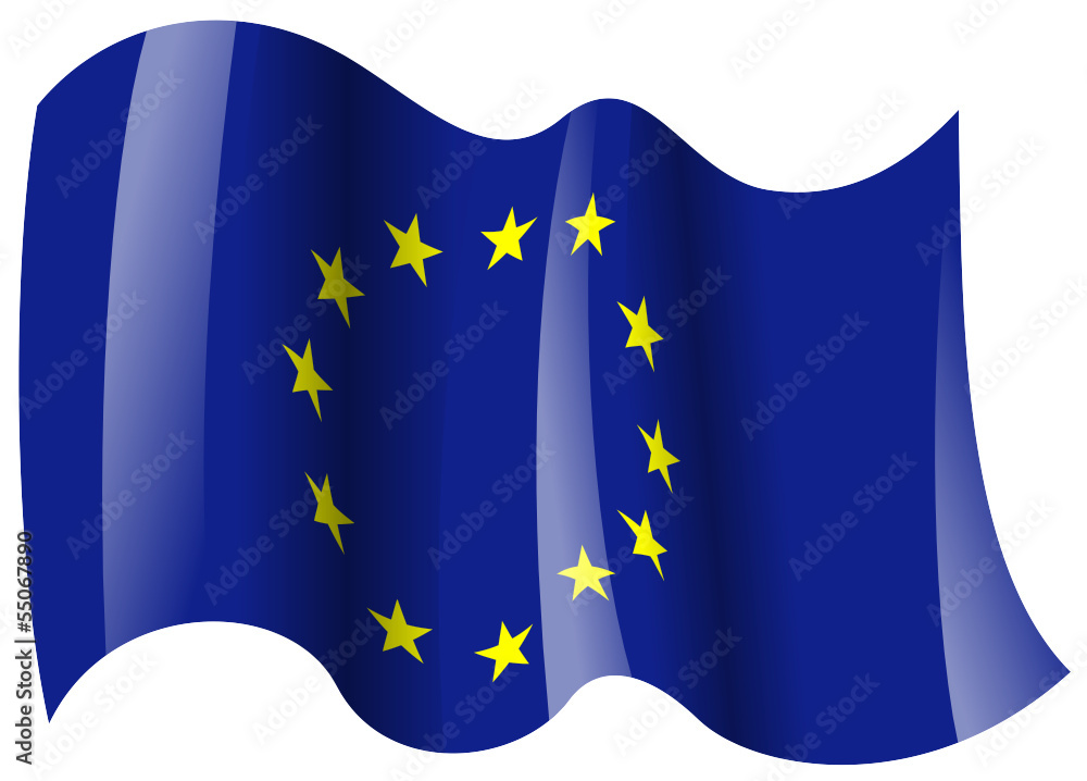 europa fahne wehend europe flag waving Stock Vector