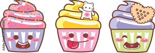 CUPCAKE KAWAII TRI 04 - GRANULADO, CAT, CRACKER