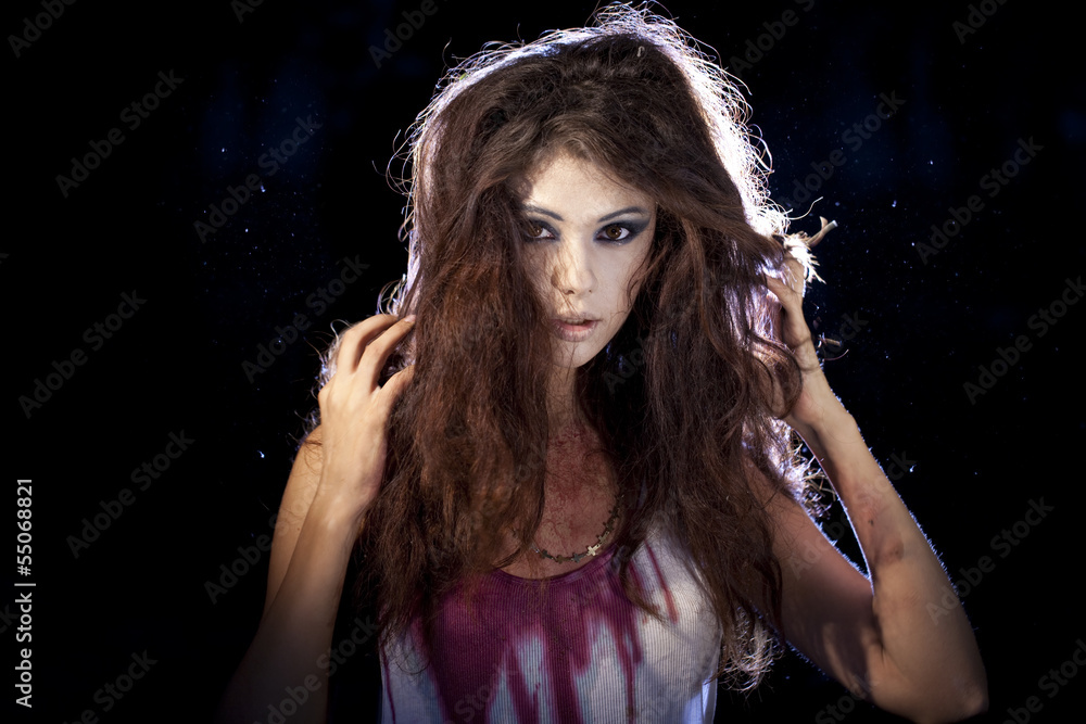 Portrait of a brunette with backlighting Portrait of a brunette with backlighting