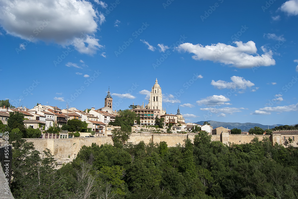 Panoramic of Segovia, Spain.