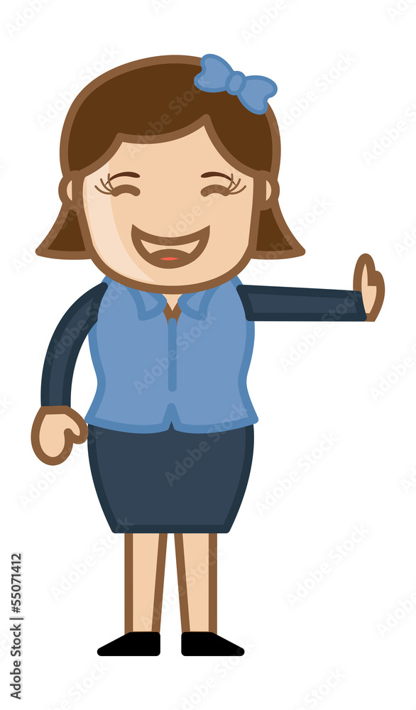 Laughing Female - Business Cartoon Character Vector