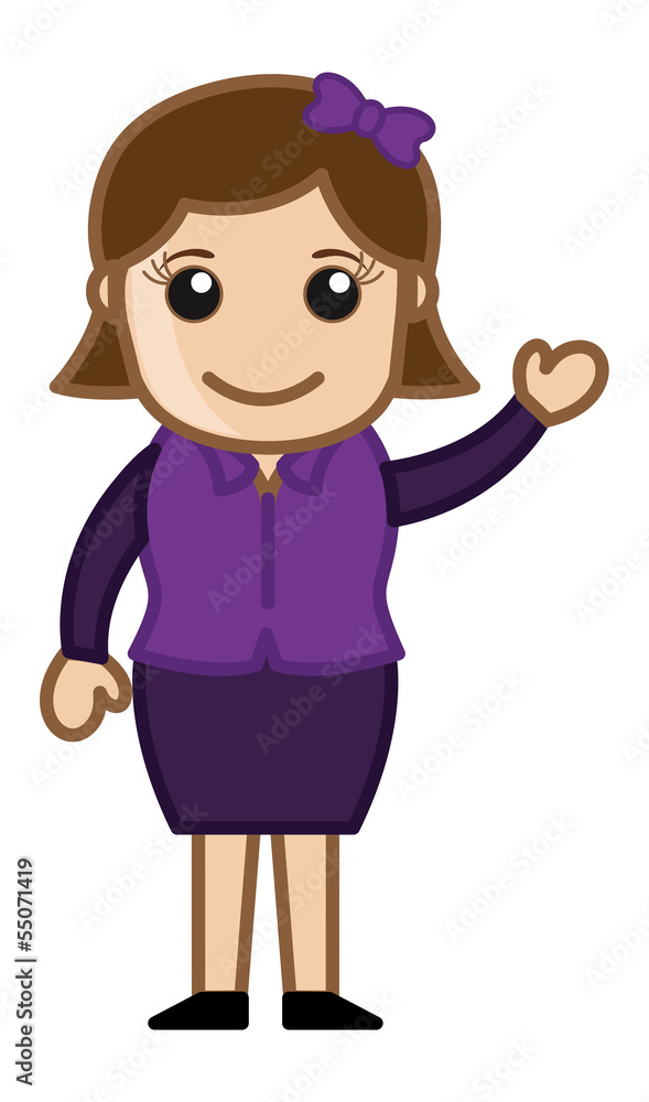 Female Presenter - Business Cartoon Character Vector Female Presenter - Business Cartoon Character Vector