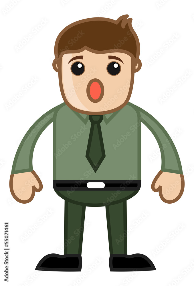 Surprised Office Person - Business Cartoon Character Vector Surprised Office Person - Business Cartoon Character Vector