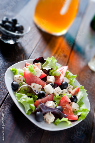 Diet and healthy mediterranean salad