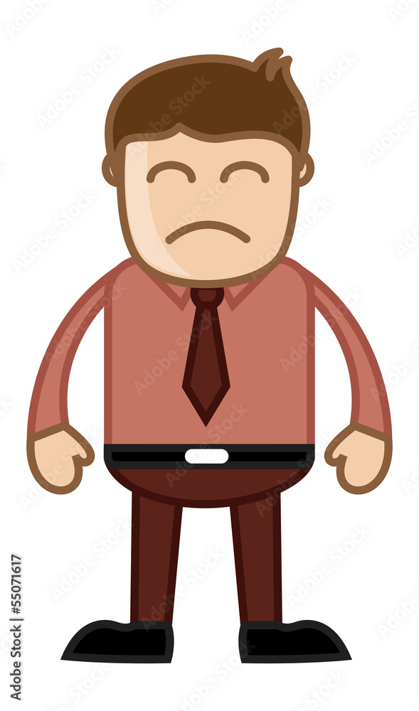 Sad Man in Office - Business Cartoon Character Vector Sad Man in Office - Business Cartoon Character Vector