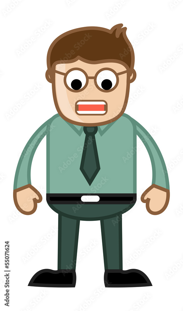 Angry Cartoon Man - Business Cartoon Character Vector Angry Cartoon Man - Business Cartoon Character Vector