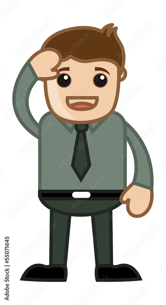 Salute - Business Cartoon Character Vector Salute - Business Cartoon Character Vector