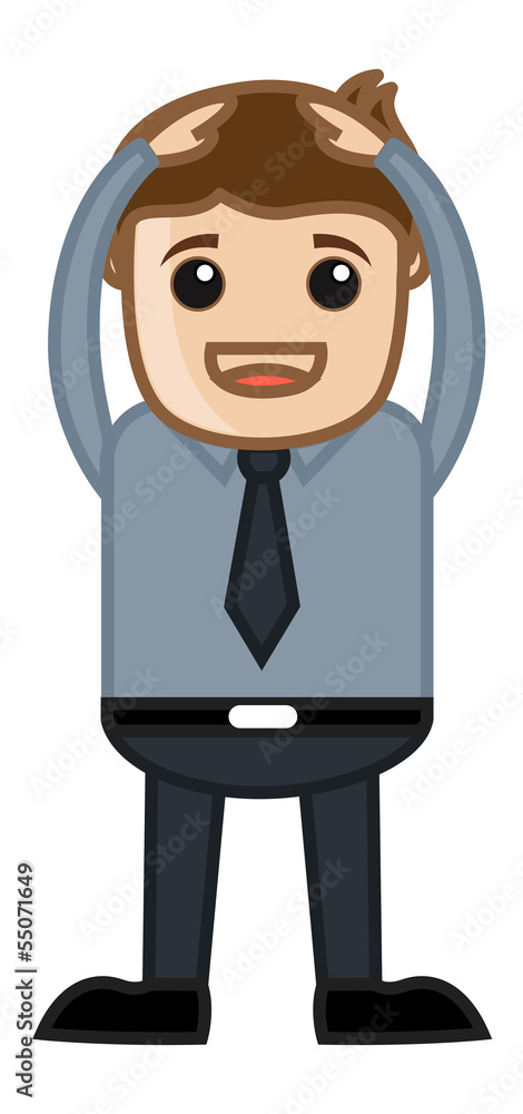 Hands on Head - Business Cartoon Character Vector Hands on Head - Business Cartoon Character Vector