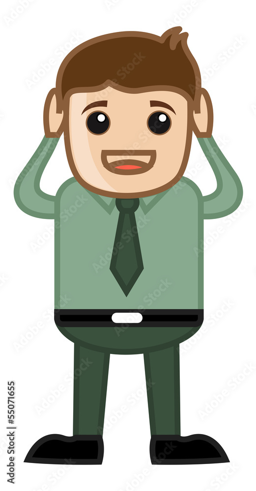 Close Ear - Business Cartoon Character Vector Close Ear - Business Cartoon Character Vector