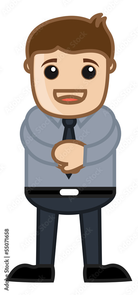 Confident Man - Business Cartoon Character Vector