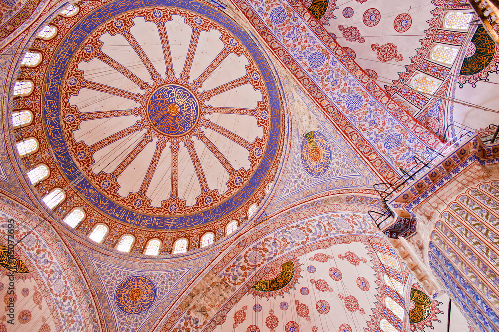 Blue Mosque interior in Istanbul, Turkey