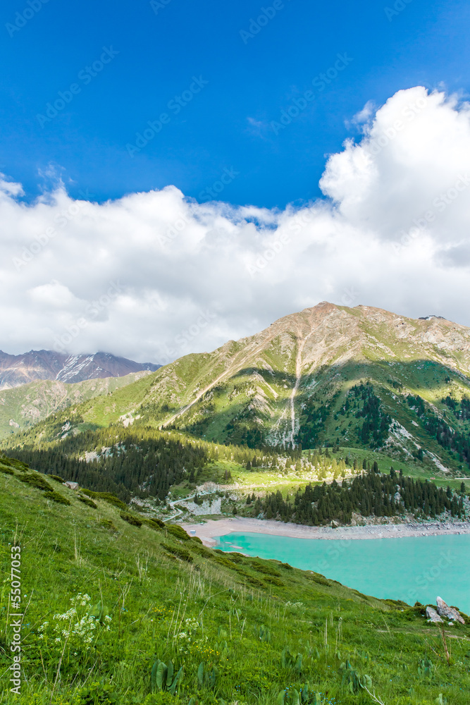 Spectacular scenic Big Almaty Lake ,Mountains, Kazakhstan