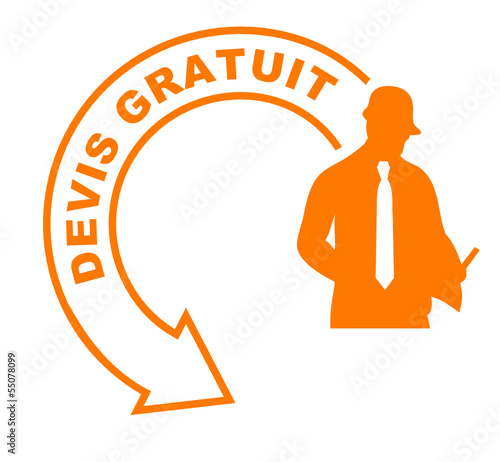 devis gratuit flèche orange