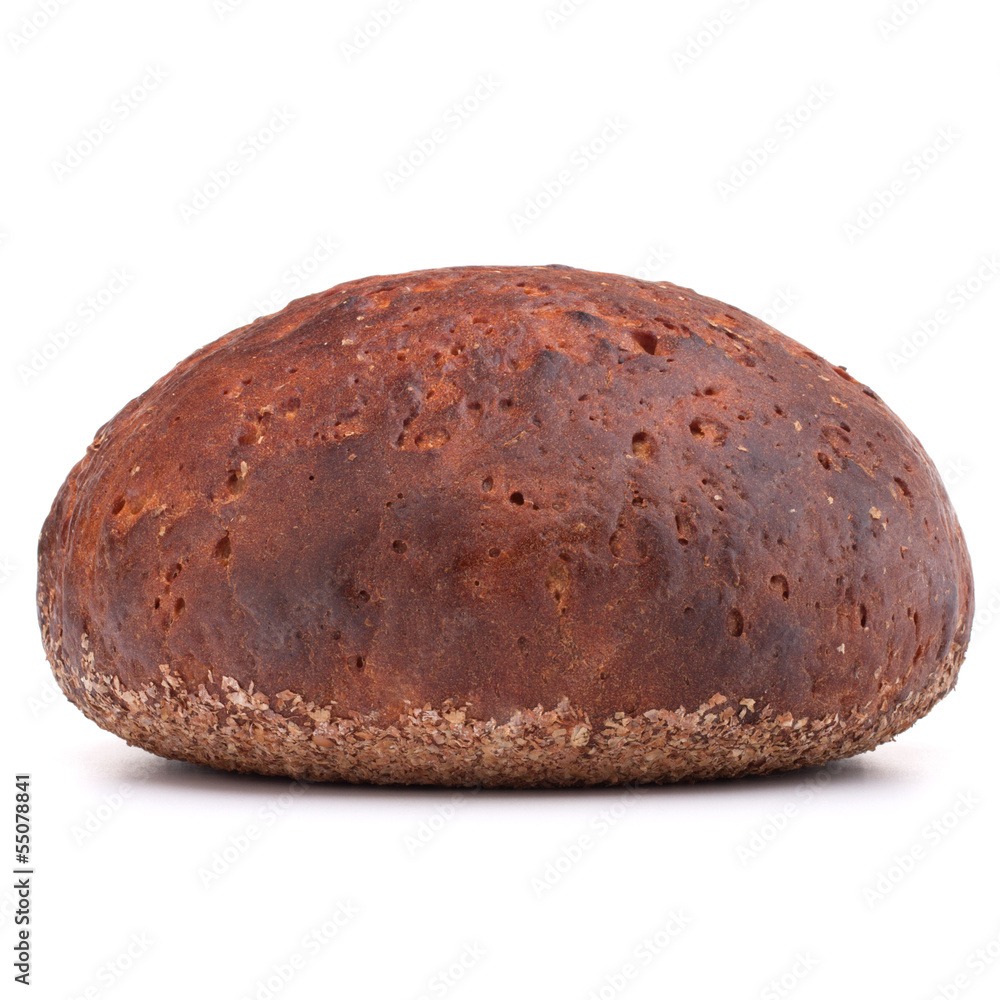 Rye bread loaf isolated on white background cutout Rye bread loaf isolated on white background cutout