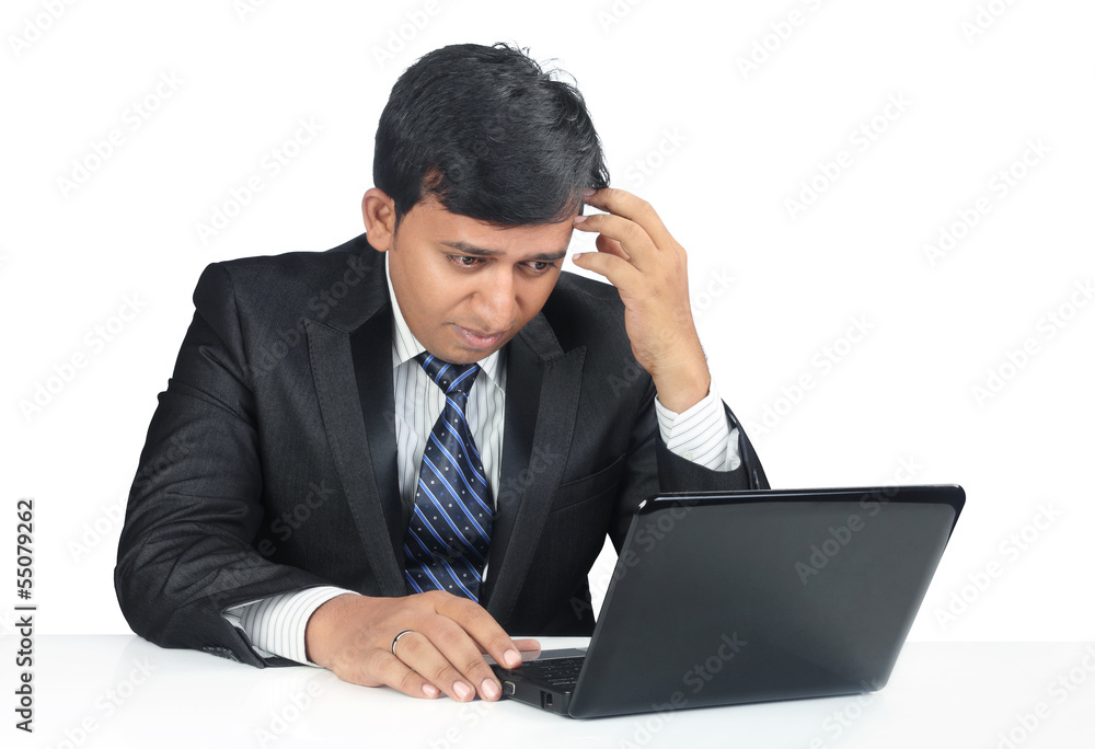 Depressed Indian Young Businessman Depressed Indian Young Businessman