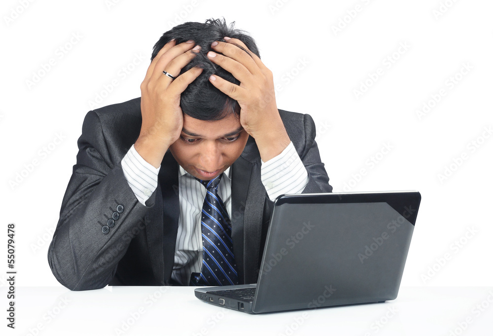 Depressed Indian Young Businessman Depressed Indian Young Businessman