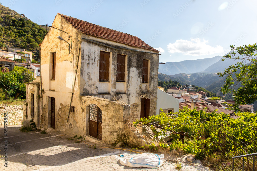 Old home in  village in Crete  island, Greece.