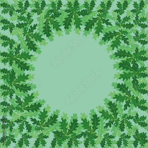 Wallpaper Mural Round frame of oak leaves Torontodigital.ca