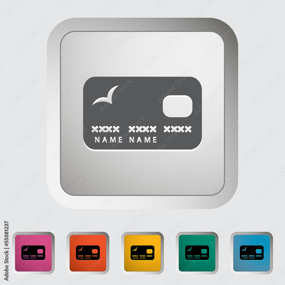 Credit card single icon. Credit card single icon.