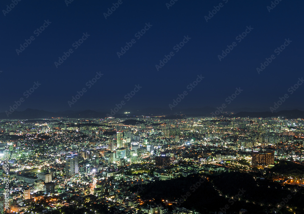 Modern view, urban City At Night