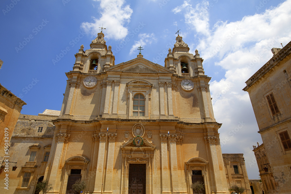 St Paul's Cathedral in Mdina, Malta.