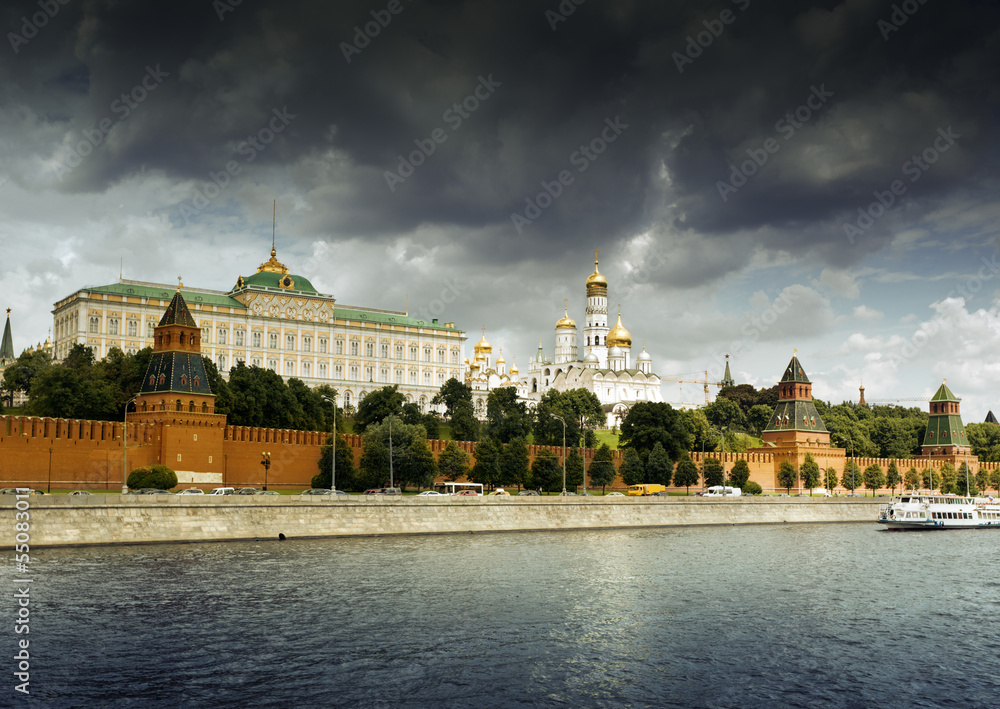 Kremlin, view from Moscow river, Moscow, Russia