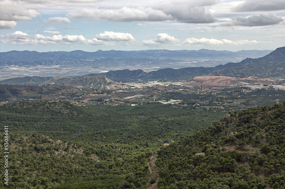 landscape of the mountains of Sierra Espuña in Cartagena Spain