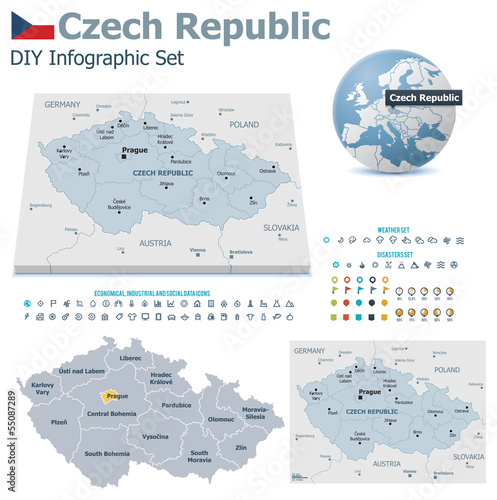 Czech Republic maps with markers