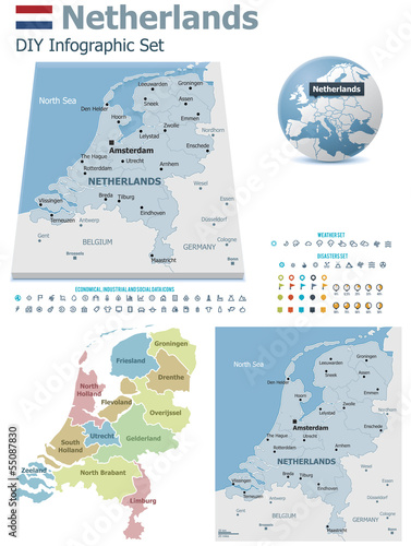 Netherlands  maps with markers