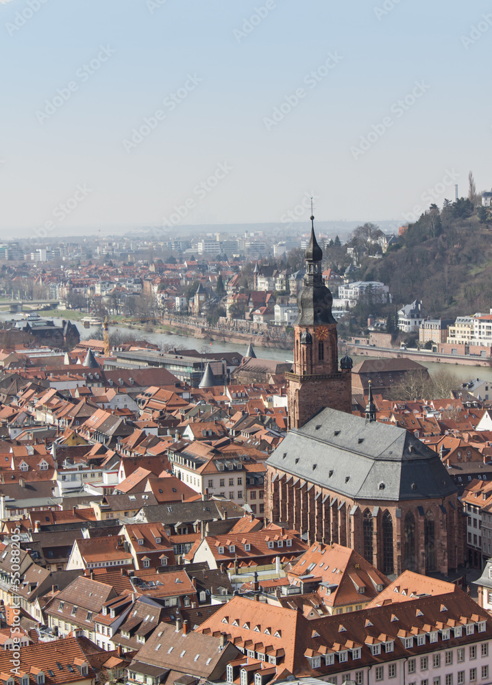 Fototapeta premium Heidelberg old city panorama view