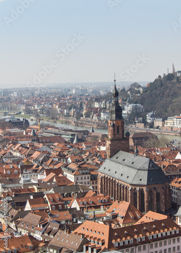 Heidelberg old city panorama view