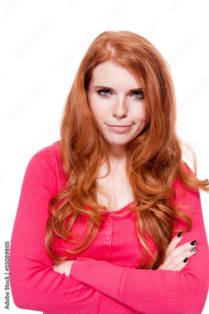 junge ausdrucksstarke attraktive frau portrait isoliert junge ausdrucksstarke attraktive frau portrait isoliert
