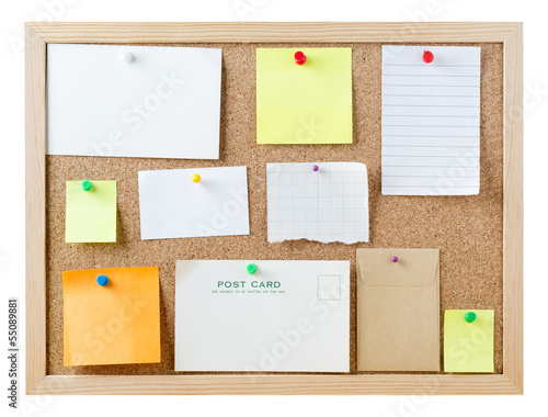 Notice Board with Blank Messages