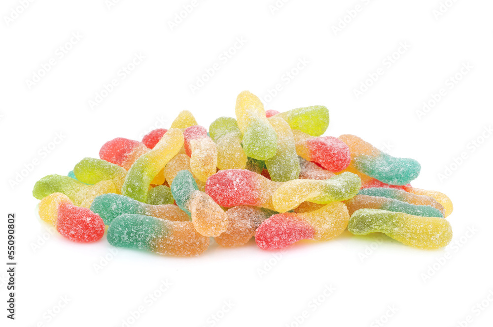 Jellied candies isolated on white Jellied candies isolated on white