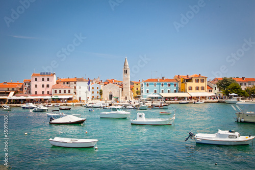 Harbor with boats in the city Fazana - Croatia