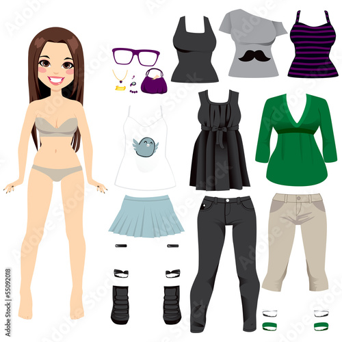 Beautiful Paper Doll Girl
