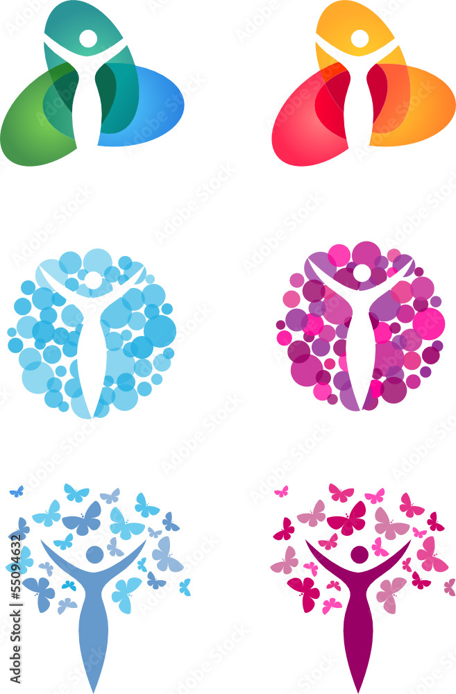 abstrakt body logo-set abstrakt body logo-set