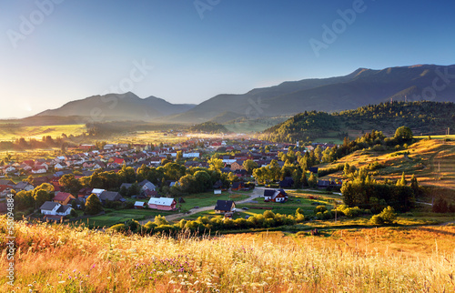 Rural scene in Slovakia Tatras - village Zuberec photo