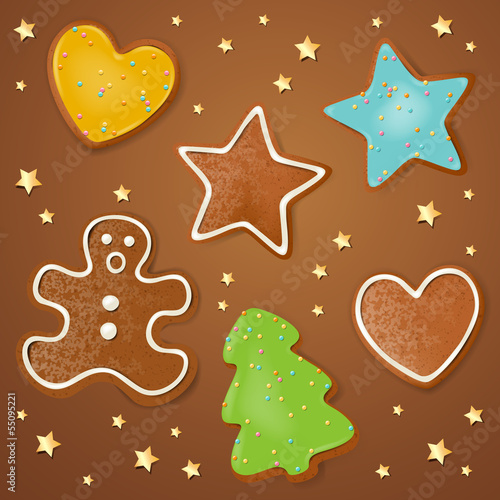 Vector Illustration of Different Christmas Pastries
