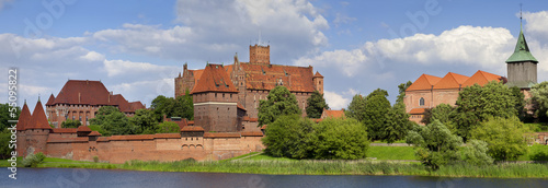Panoramic view an old medieval castle in Malbork - Pomerania re