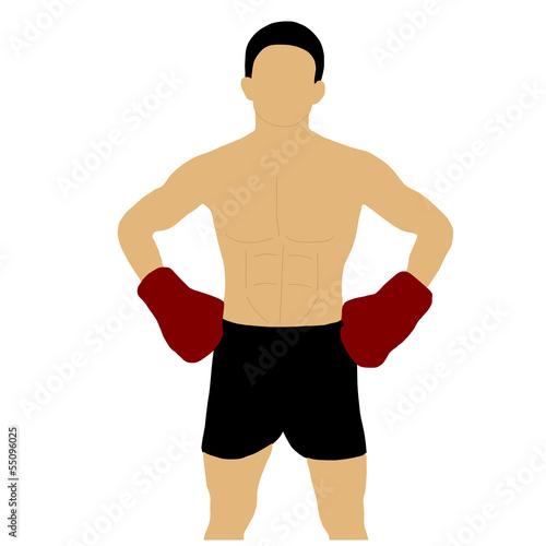 boxer with glove on waist
