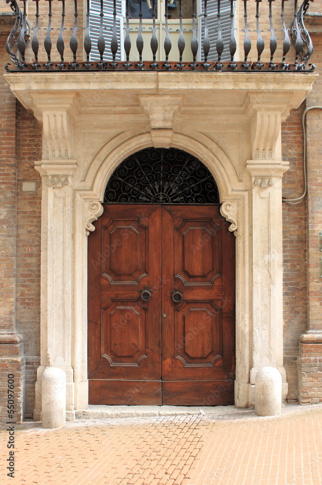 Renaissance front door in Urbino, Italy Renaissance front door in Urbino, Italy
